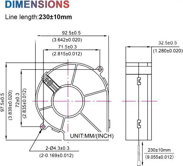 Alt view image 6 of 7 - 97mm x 33mm Blower Fan Dual Ball 12 Volt High CFM 110v 220v Variable Speed Controller with AC Pulg for DIY Cooling Ventilation Exhaust Projects, Inflatable Replacement
