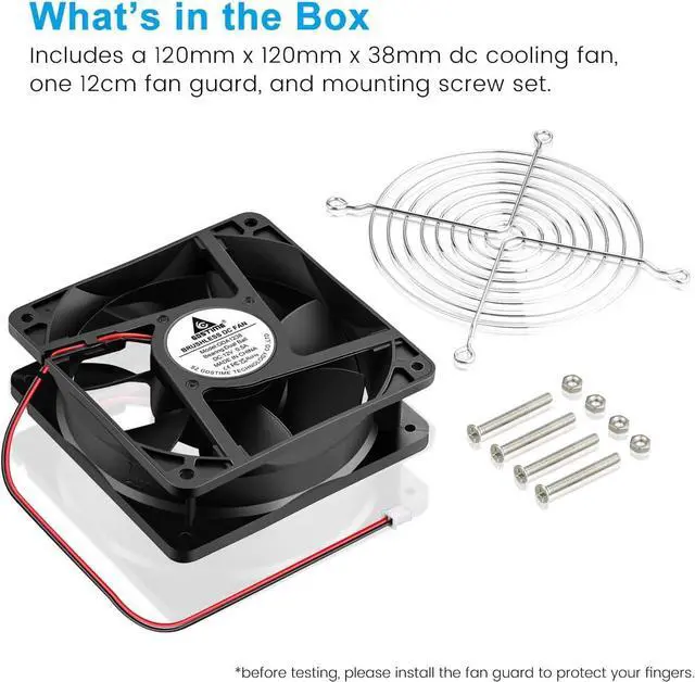 Alt view image 7 of 7 - GDSTIME 12V 1238 Cooling Fan, 120mm x 38mm 3000RPM Dual Ball Bearings DC Brushless Fan