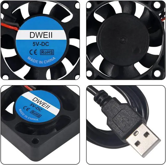Alt view image 3 of 6 - 4-Pack 40mm x 10mm DC 5V USB Brushless Cooling Fan USB Brushless Cooling Fan 40mm Fan High Performance DC 5V Cooling Fan Speed 4200 RPM Fan
