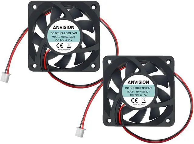 Main image of 2-Pack 60mm x 15mm DC 24V Brushless Cooling Fan, Dual Ball Bearing