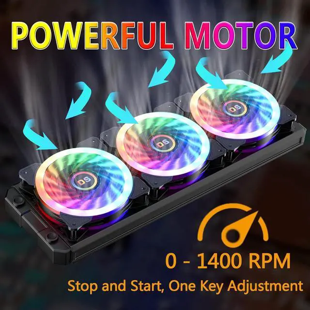 Alt view image 3 of 7 - DS 120MM Ring RGB Case Fans with Controller for PC Cases, Computer Case ATX Full Tower, Middle Tower (LED Fans 3PACK Kit, 2PACK LED Strip, 1st GEN Hub Box, A Series)