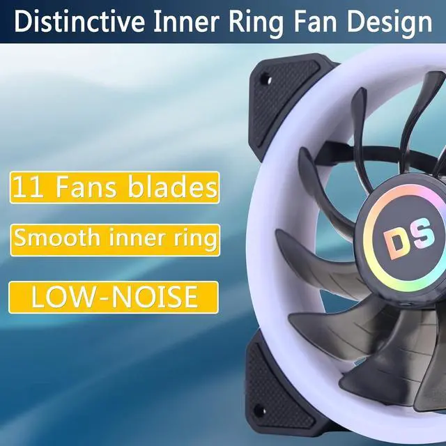 Alt view image 5 of 7 - DS 120MM Ring RGB Case Fans with Controller for PC Cases, Computer Case ATX Full Tower, Middle Tower (LED Fans 3PACK Kit, 2PACK LED Strip, 1st GEN Hub Box, A Series)