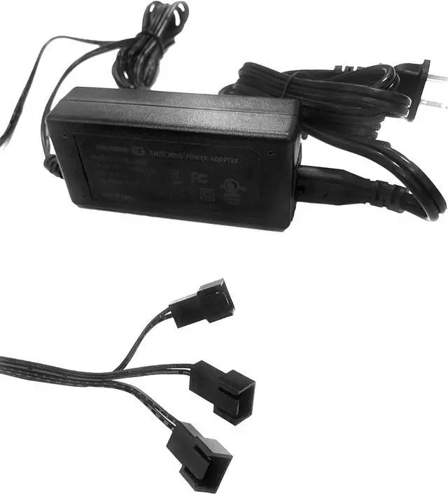 Alt view image 2 of 2 - Coolerguys 3A 100-240v AC to 12v DC Three (3) Fan Power Supply