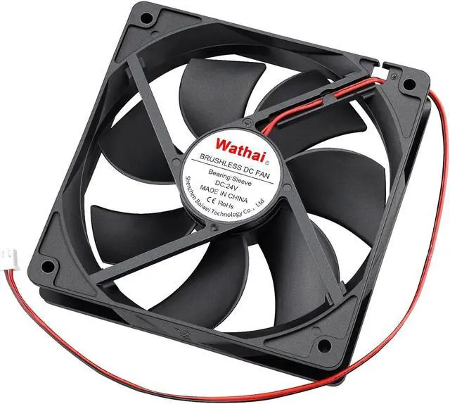 Alt view image 5 of 7 - Wathai 120x120x25mm 120mm 24v Case Fan PC Cooling DC Brushless Motor Fan High Airflow