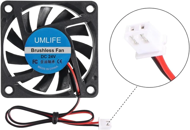 Alt view image 3 of 6 - 4-Pack 24V 60mm Fan 60x60x10mm Dc Brushless Computer Case Fan 2Pin