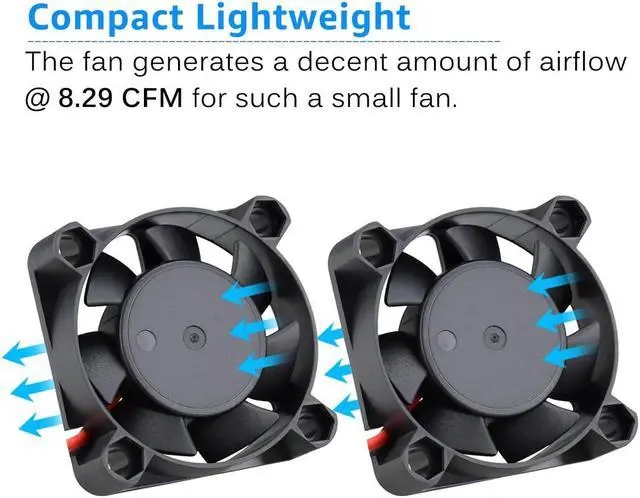Alt view image 3 of 7 - GDSTIME 2Pcs 40mm Fan 24V, Dual Ball Bearing 40x40x10mm Brushless DC Cooling Fan 2 Pin