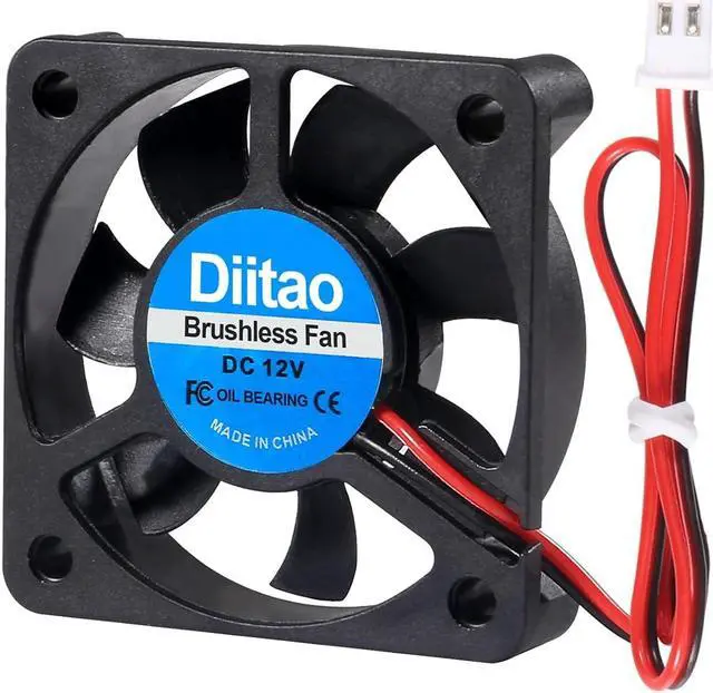 Alt view image 3 of 7 - 4PCS 5010 Cooling Fan,DC 5V 0.08A Silent Quiet DC Brushless Cooling Fan 50x50x10mm 3D Printer Cooling Fans with 2Pin Wire Oil Bearing Fan Computer Fan CPU Cooler 7 Blades (DC 12V)