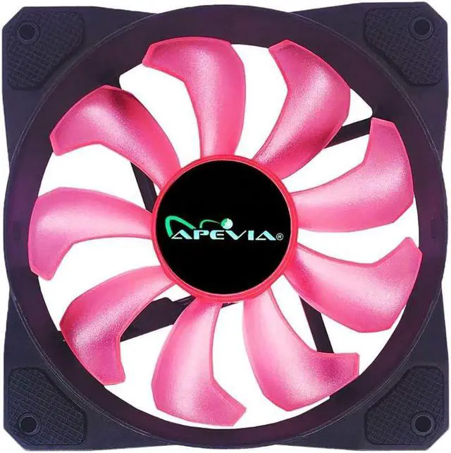 Alt view image 3 of 6 - APEVIA CO1012L-PK Cosmos 120mm Pink LED Ultra Silent Case Fan w/ 16 LEDs & Anti-Vibration Rubber Pads (10 Pk)