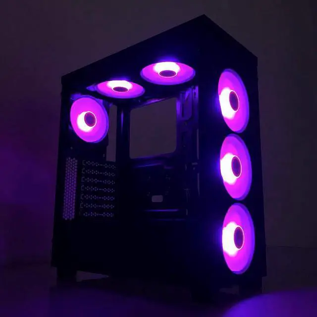 Alt view image 6 of 6 - APEVIA CO1012L-PK Cosmos 120mm Pink LED Ultra Silent Case Fan w/ 16 LEDs & Anti-Vibration Rubber Pads (10 Pk)
