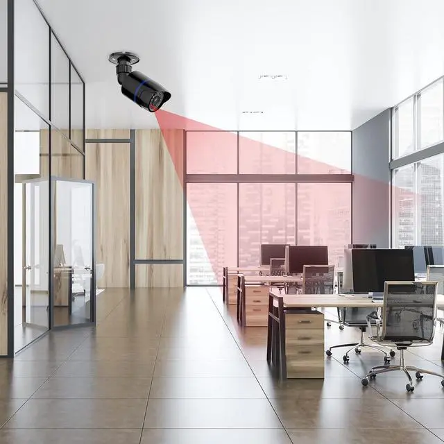 Alt view image 6 of 7 - WALI Dummy Fake Simulated Surveillance Security CCTV Dome Camera Indoor Outdoor with One LED Light, Warning Security Alert Sticker Decal (TC-B4), 4 Packs, Black