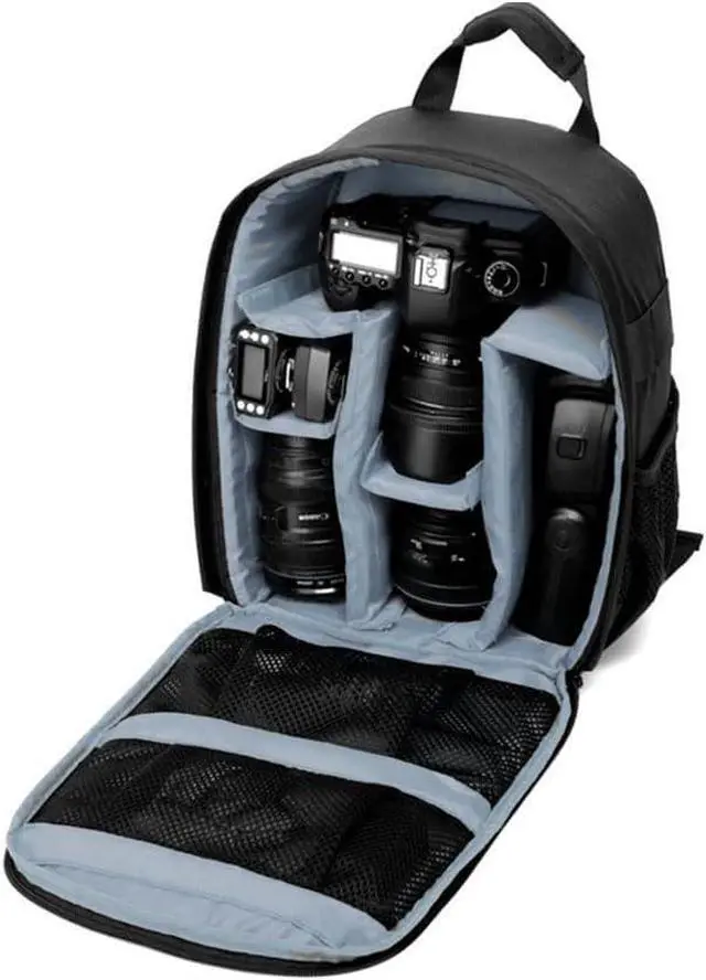 Main image of Waterproof SLR/DSLR Camera Backpack Shoulder Bag Travel Case for Canon Nikon Sony Digital Lens (Medium, Grey)