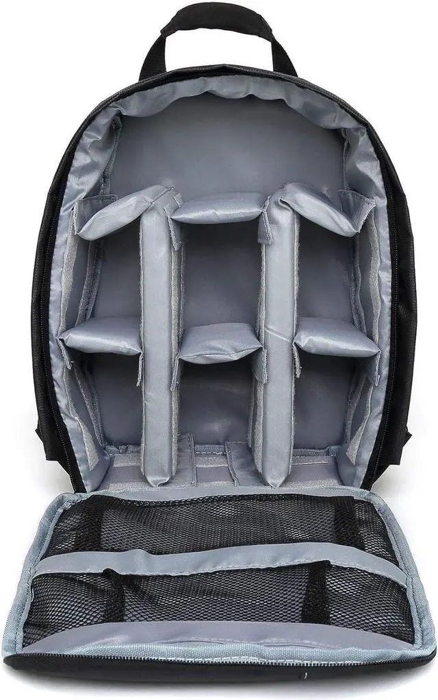Alt view image 2 of 7 - Waterproof SLR/DSLR Camera Backpack Shoulder Bag Travel Case for Canon Nikon Sony Digital Lens (Medium, Grey)