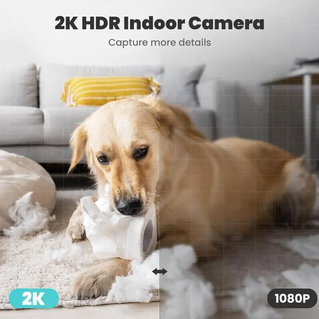 Alt view image 5 of 7 - litokam 2K Indoor Camera, 360 Pan/Tilt Home Security Camera with Motion Detection, 2K Battery Powered Video Doorbell Camera
