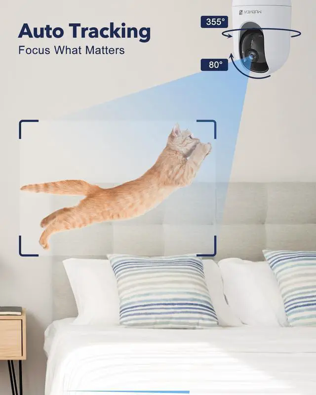 Alt view image 5 of 7 - Indoor Security Camera 2K, Pet Camera with Phone App, WiFi Cameras for Home Security Camera for Dog/ Baby Monitor/Elder Pan Tilt, 5/2.4GHz, 24/7, 2-Way Talk, Human Detection, Motion Tracking, Cloud