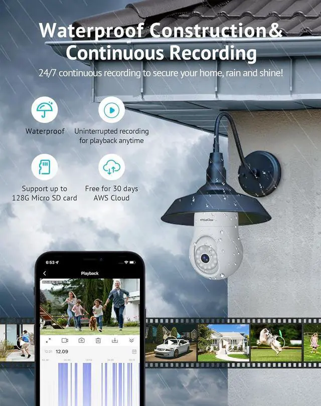 Alt view image 4 of 7 - LaView 4MP Bulb Security Camera 2.4GHz,360° 2K Security Cameras Wireless Outdoor Indoor Full Color Day and Night, Motion Detection, Audible Alarm, Easy Installation, Compatible with Alexa (2 Pack)