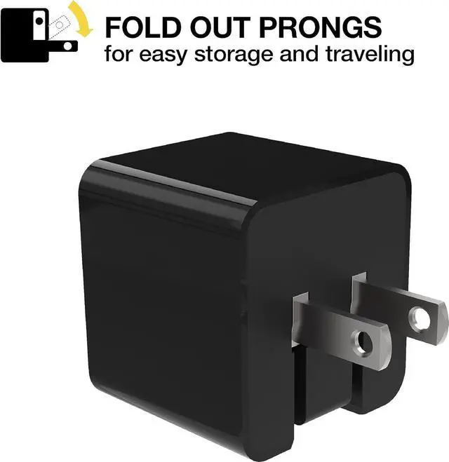 Alt view image 2 of 4 - Scosche HA12-RP SuperCube 12W Single USB Port Portable Wall Charger Adapter for All USB Devices, Cell Phone, Tablet, Travel Charger in Black