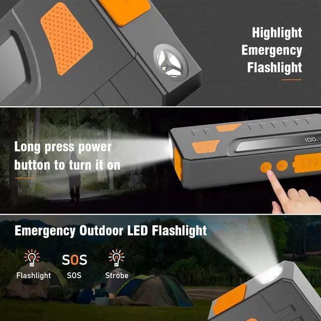 Alt view image 7 of 7 - Portable Power Bank 20,000mAh with AC Outlet and Car Jump Starter, Portable Laptop Charger with LED Light, 2 USB-A Ports, 1 DC Port for Emergency Use Home Outdoor and Camping