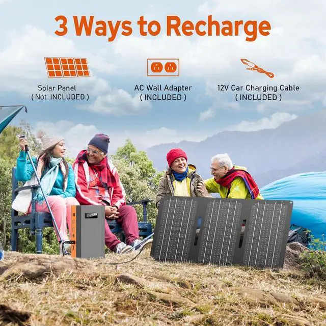 Alt view image 3 of 7 - Portable Power Bank with AC Outlet, 65W 110V Portable Laptop Charger Battery Bank 24000mAh External Battery Pack Backup Power Source for Outdoor Tent Camping RV Home Office Emergency