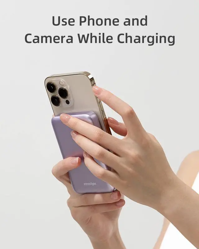 Alt view image 4 of 7 - Magnetic Wireless Power Bank, 10000mAh Magnetic iPhone Charger with USB-C Cable PD 20W Fast Charging, Wireless Portable Charger for iPhone 15/14/13/12 Plus Mini Pro Max