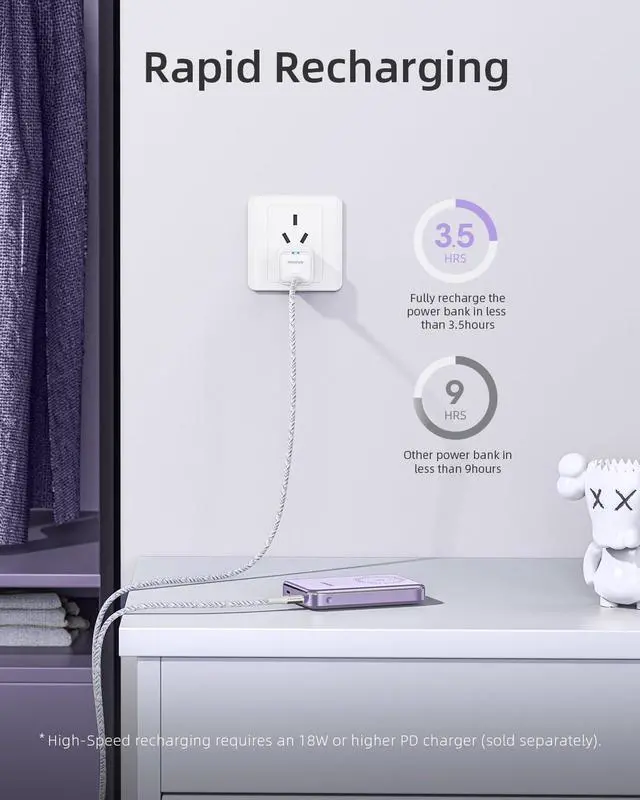 Alt view image 7 of 7 - Magnetic Wireless Power Bank, 10000mAh Magnetic iPhone Charger with USB-C Cable PD 20W Fast Charging, Wireless Portable Charger for iPhone 15/14/13/12 Plus Mini Pro Max