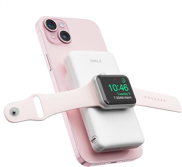 iWALK MAG X Magnetic Wireless Power Bank with iWatch Charger 10000mAh PD Fast Charging Portable Charger Compact Battery Pack Compatible with iPhone 15 14 13 12 Series Apple Watch Ultra 8 7 6 5 4 Neweg...