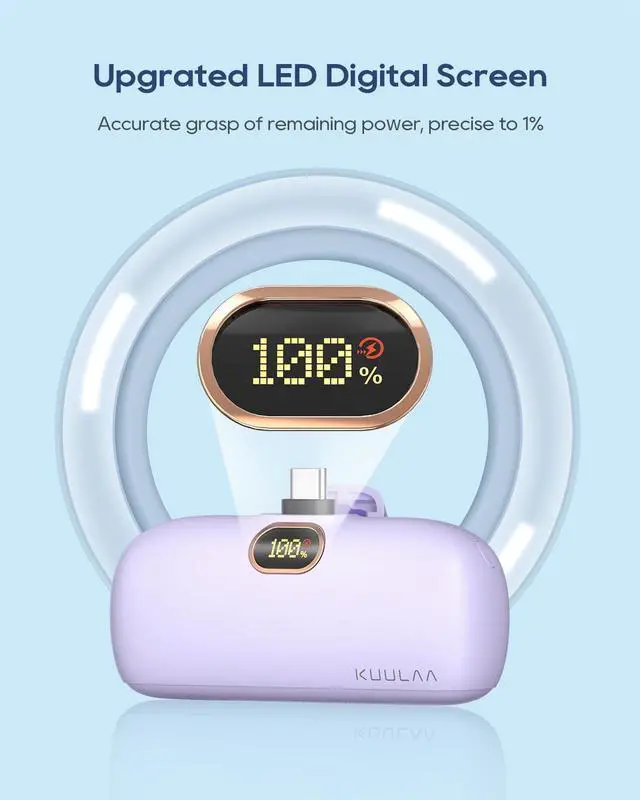 Alt view image 3 of 7 - Kuulaa USB C Portable Charger Mini Power Bank 5000mAh Battery Pack 20W PD Fast Charging Portable Phone Charger for iPhone 15/15 Plus/15 Pro/15 Pro Max, Samsung, Google, etc