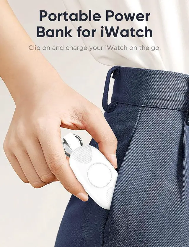 Alt view image 7 of 7 - Portable Charger for Apple Watch, 1000mAh Magnetic Keychain Wireless Power Bank Watch Charger for iWatch with 4 LED Indicators, Apple Watch Accessories Compatible for All Apple Watch Series