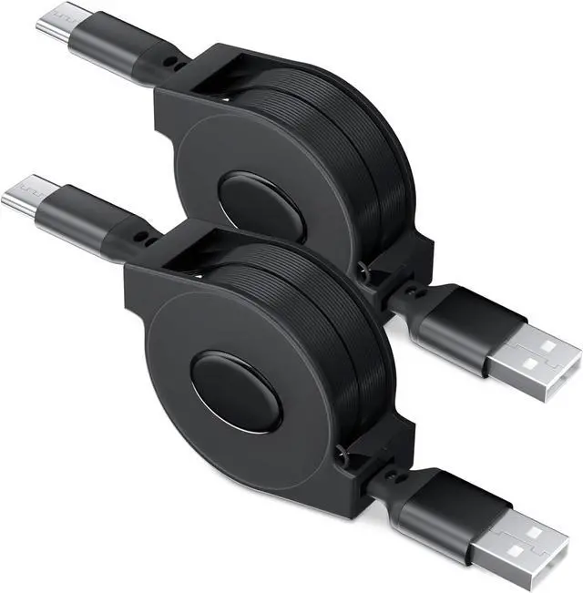 Main image of COOYA Retractable USB Type C Cable for Samsung S24 Ultra S23 S22 Note 9 8, 2Pack Fast Charging Type C Portable Charger Cable USB-C Cord for Galaxy A15 A14 A54 A25 A51 A71 S9+, LG Stylo 6 K51 V60 ThinQ