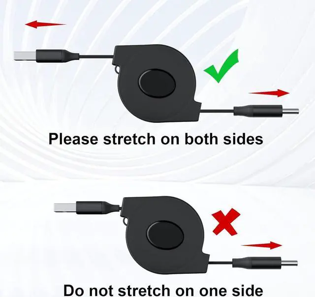 Alt view image 7 of 7 - COOYA Retractable USB Type C Cable for Samsung S24 Ultra S23 S22 Note 9 8, 2Pack Fast Charging Type C Portable Charger Cable USB-C Cord for Galaxy A15 A14 A54 A25 A51 A71 S9+, LG Stylo 6 K51 V60 ThinQ