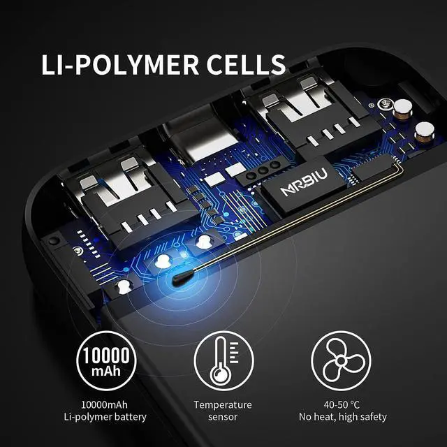 Alt view image 6 of 7 - 5v 2a Heated Vest Battery Pack,Micro Power Bank 10000mah for Heated Jacket,Dual USB LCD Display Portable Charger,External Battery for iPhone, Android etc.