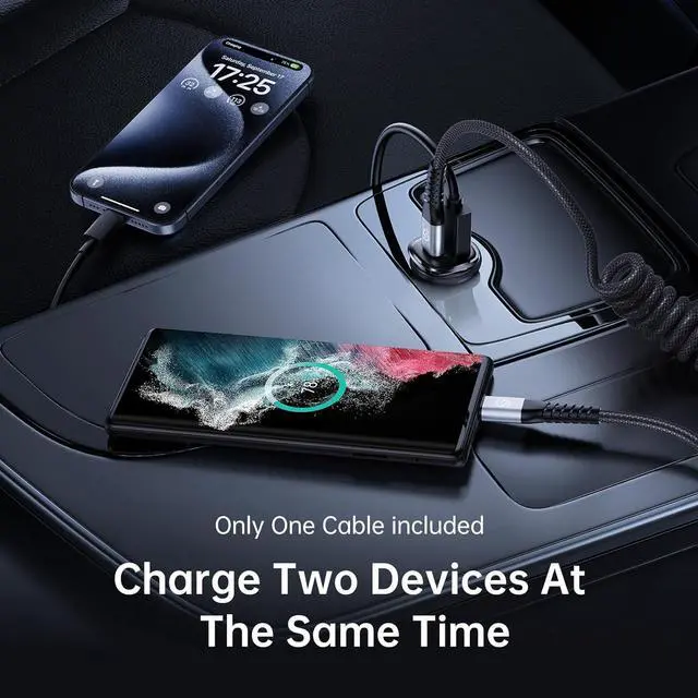 Alt view image 7 of 7 - Syncwire USB C Car Charger 60W [PD 30W & QC 30W] Fast Charging USB Adapter with 5FT Type C Cable Compatible with Samsung S23/S22 Google Pixel 7/7Pro iPhone 14 Pro Max and More