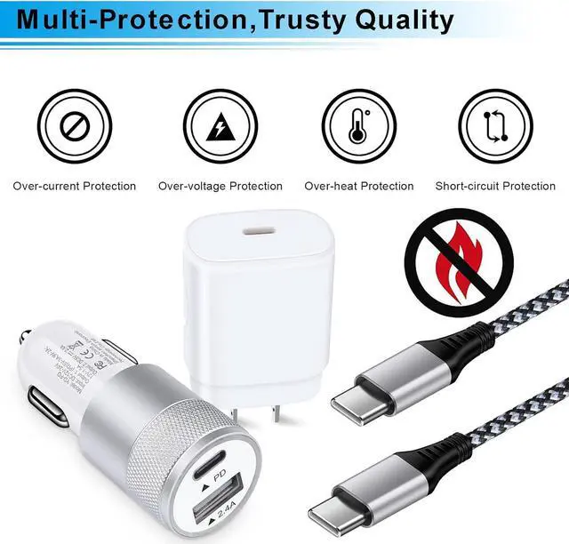 Alt view image 6 of 7 - Super Fast Charger Type C for Samsung Galaxy Z Flip 7/6/Fold7/S25 Ultra/S24 FE/A56/A16/A55/A54/A15/iPhone 16e,25W PD PPS USB C Wall Charger 38W Car Adapter+6FT USBC to C Cable+3FT USBA to Type C Cable