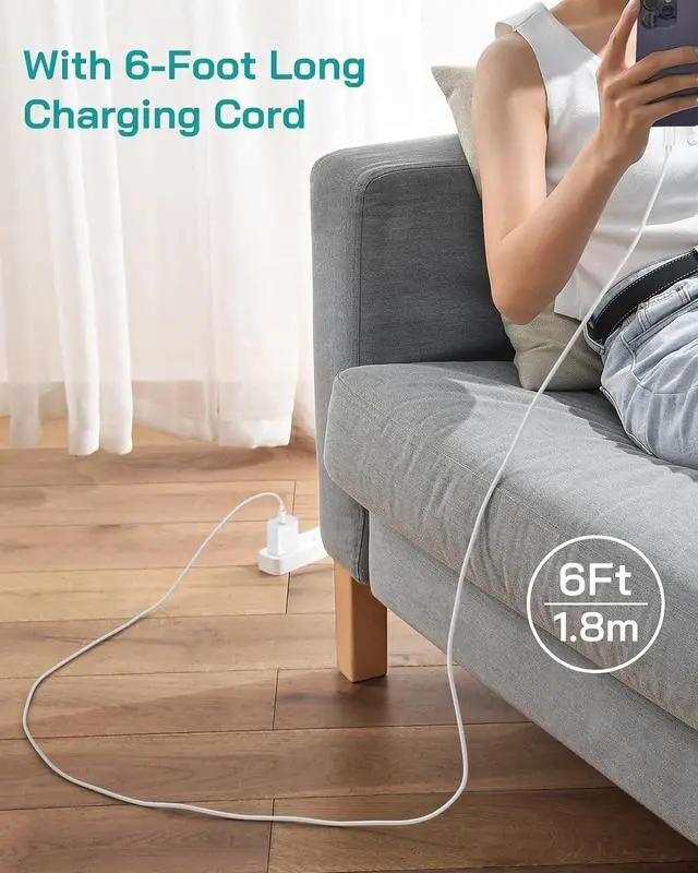 Alt view image 6 of 7 - Phone 12 13 14 Fast Charger, 2-Pack 20W Type C Fast Charger Block with 6FT USB-C Fast Charging Cable Compatible with Phone 14 13 12 11 Pro Max/Pro/Plus/Mini/Xs Max/XR/X