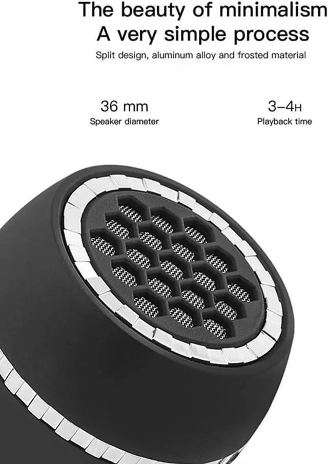 Alt view image 5 of 6 - Portable Speaker, Crystal 3W 27mm 8 Mini Wireless Speaker with 3.5mm Aux Audio Jack Plug in Clear Bass Micro USB Port Audio Dock for Smart Phone, for Pad, Computer (Black)