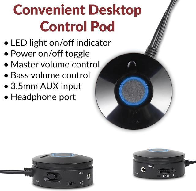 Alt view image 4 of 6 - Cyber Acoustics CA-3810 2.1 Multimedia Speaker System with Subwoofer, 80 Watts Peak Power, Strong Bass, Perfect for Music, Movies, and Games