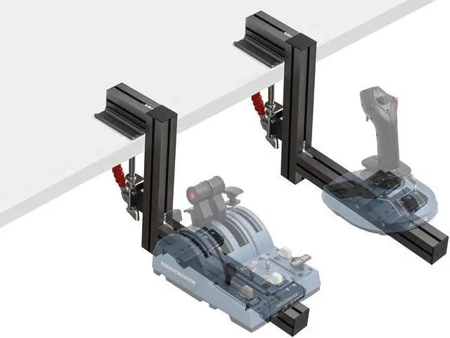Alt view image 4 of 7 - 2Set, J-PEIN Desk Mount for Joystick & Throttle - PC Flight Sim Game Support, Adjustable HOTAS System Stand, Durable Gaming Gear Holder, Easy Setup