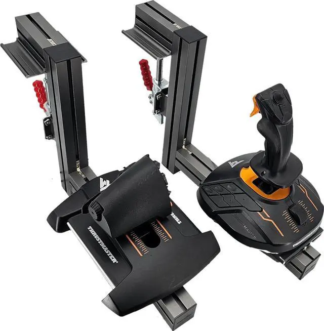 Alt view image 5 of 7 - 2Set, J-PEIN Desk Mount for Joystick & Throttle - PC Flight Sim Game Support, Adjustable HOTAS System Stand, Durable Gaming Gear Holder, Easy Setup