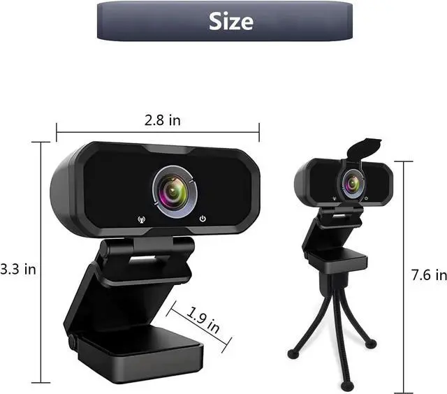 Alt view image 7 of 7 - Webcam 1080p HD Computer Switch 2 Camera - Microphone Laptop USB PC Webcam with Tripod Stand, 110 Degree Live Streaming Widescreen Recording Pro Video Web Camera for Calling, Conferencing