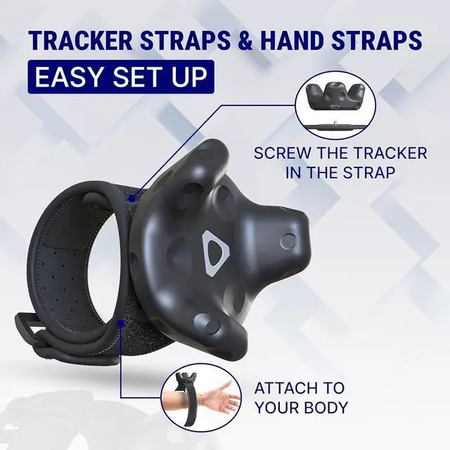 Alt view image 6 of 7 - Skywin VR Tracker Belt and Strap Bundle for HTC Vive System Pucks - Adjustable Hand Straps Waist Full-Body Tracking in Virtual Reality (1 Belt 2 Straps)