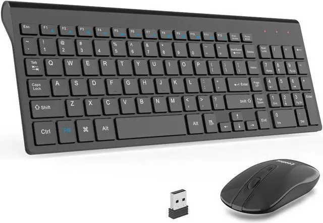 Main image of LeadsaiL Wireless Keyboard and Mouse Combo, Wireless USB Mouse and Computer Keyboard Set, Compact and Silent for Windows Laptop, Desktop, PC