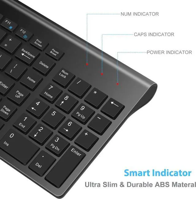 Alt view image 6 of 7 - LeadsaiL Wireless Keyboard and Mouse Combo, Wireless USB Mouse and Computer Keyboard Set, Compact and Silent for Windows Laptop, Desktop, PC
