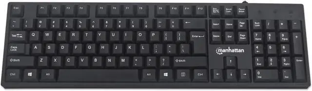 Alt view image 6 of 7 - Manhattan Wired Computer Keyboard  Basic Black Keyboard - with 4.5ft USB-A Cable, 104-keys, Foldable Stands - Compatible for Windows, PC, Laptop - 3 Yr Mfg Warranty  179324