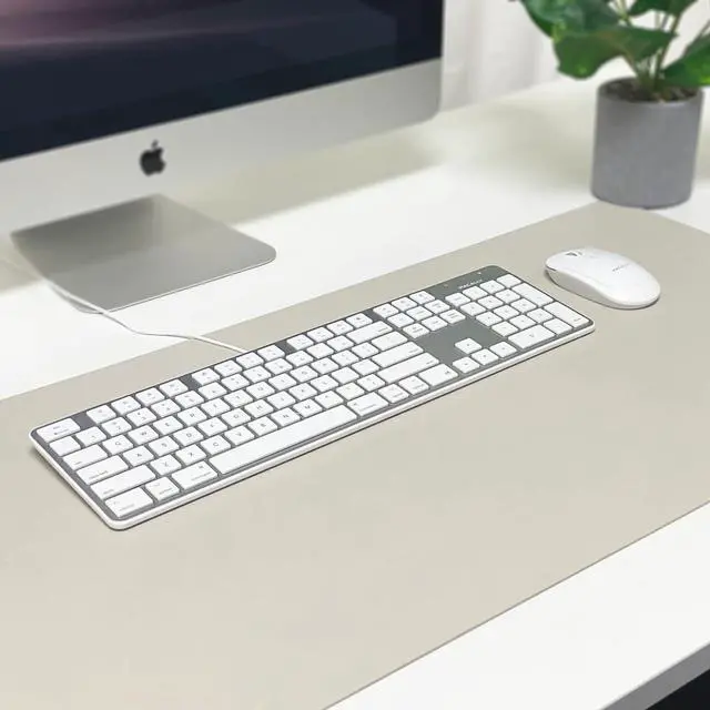 Alt view image 7 of 7 - Macally Ultra-Slim USB Wired Keyboard with Number Keypad for Apple Mac Pro, MacBook Pro/Air, iMac, Mac Mini, Laptop Computers, Windows Desktop PC Laptops, Silver (SLIMKEYPROA)