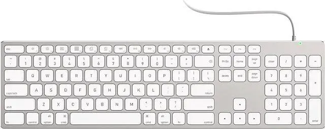 Main image of All-Aluminum Keyboard for Apple Mac OS,Well-Built and Duralable, USB-A/USB-C Wired Keyboard with Numeric Keypad for iMac/Mac Mini or MacBook (Keyboard Riser Included)