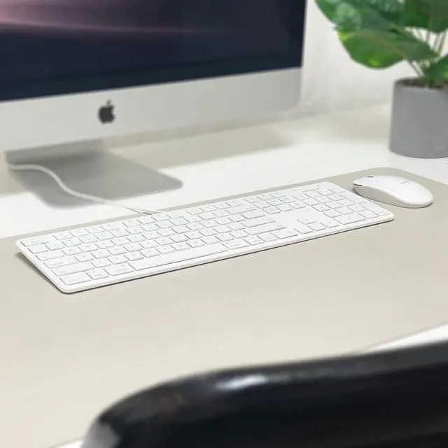 Alt view image 7 of 7 - Macally Slim USB Wired Keyboard for Mac and Windows PC - Full Size 104 Key Layout & 16 Shortcut Keys - Scissor Keycaps for Smooth Typing - Mac Wired Keyboard with Numeric Keypad