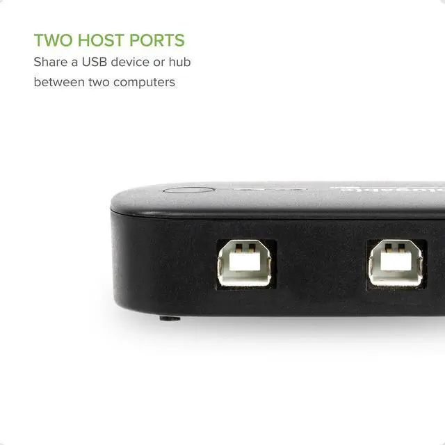 Alt view image 4 of 6 - Plugable USB 2.0 Sharing Switch for One-Button USB Device Port Sharing Between Two Computers (A/B Dual Computer Switch)