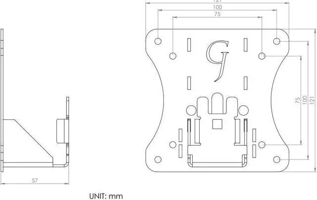 Alt view image 3 of 7 - Monitor Arm/Mount VESA Adapter Compatible with HP Pavilion 22M, 24M, 27M - Gladiator Joe - 100% Made in Canada