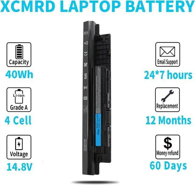 Alt view image 5 of 7 - 40Wh XCMRD 14.8V Battery for Dell Inspiron 15 3000 Series 3542 3543 3521 3537 3531 3541 17 3721 3737 15R 5537 5521 17R 5737 5721 14 3421 3437 3443 14R 5421 Latitude 3540 3440 P28F P40F FW1MN 4WY7C