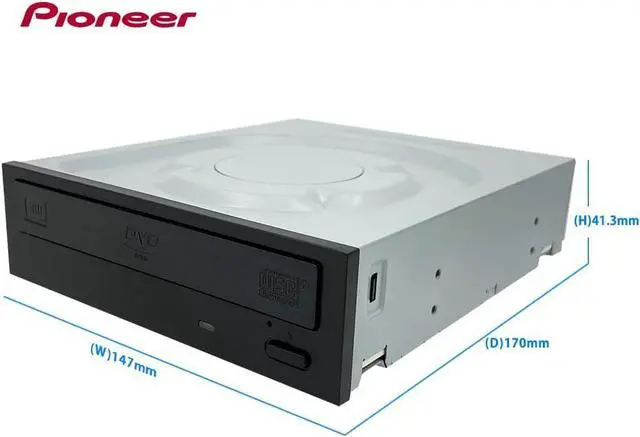 Alt view image 4 of 5 - Digital Pioneer DVR-S21WBK/PLUS 24X SATA DVD/RW Dual Layer Burner Drive Writer - Black Bulk