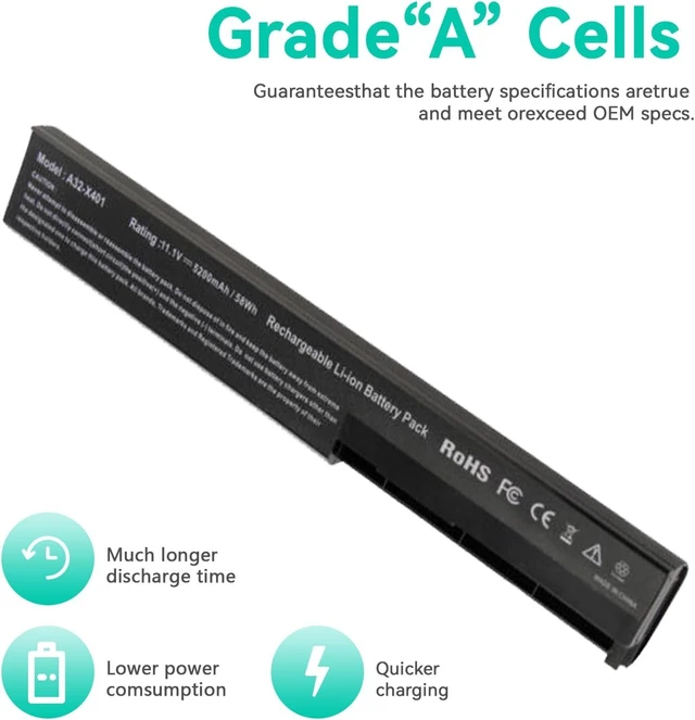 Alt view image 2 of 7 - Fancy Buying Laptop Notebook Battery Compatible with Asus X501A X301 X301A X301U X401 X401A X401U X501 X501U A31-X401 A32-X401 A41-X401 A42-X401